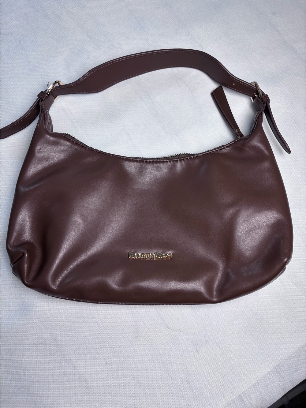 Montana West Crescent Shoulder Bag Brown Slouchy Hobo Purse Vegan Leather